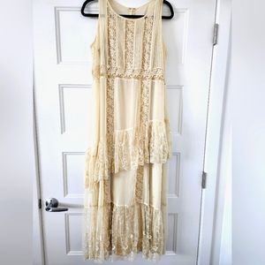 April Cornell Cream Lace Midi Dress